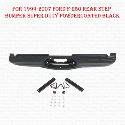 For 1999-2007 Ford F-250 Rear Step Bumper Super Duty Powdercoated Black