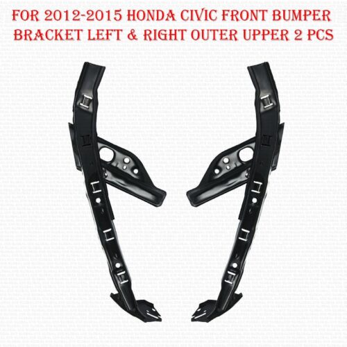 For 2012-2015 Honda Civic Front Bumper Bracket Left & Right Outer Upper 2 Pcs