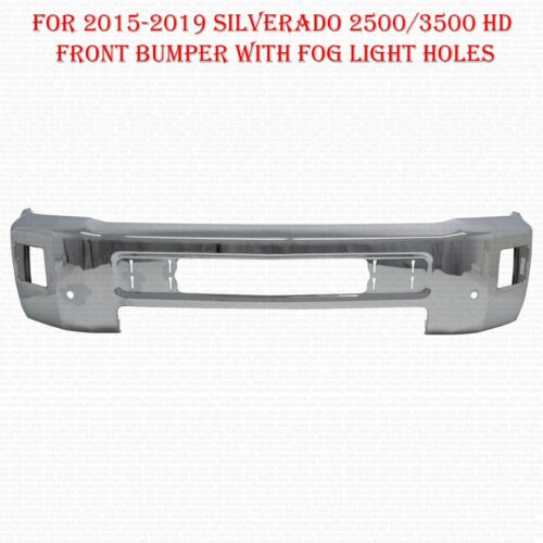 For 2015-2019 Silverado 2500/3500 HD Front Bumper With Fog Light Holes, Chrome